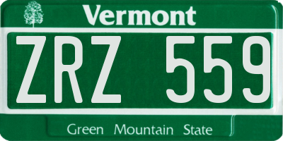 VT license plate ZRZ559