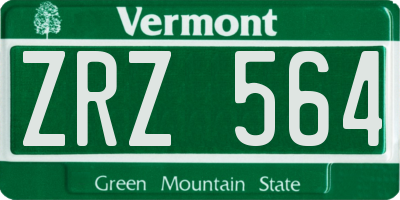 VT license plate ZRZ564