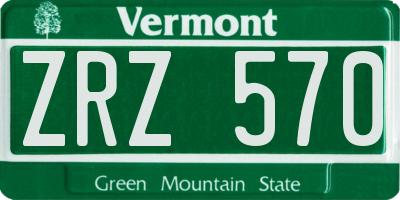 VT license plate ZRZ570