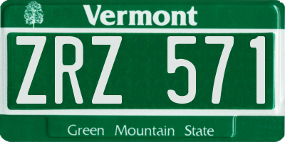 VT license plate ZRZ571