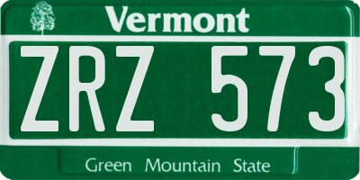 VT license plate ZRZ573