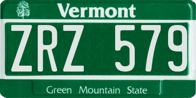 VT license plate ZRZ579