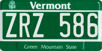 VT license plate ZRZ586