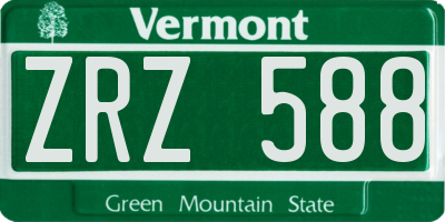 VT license plate ZRZ588