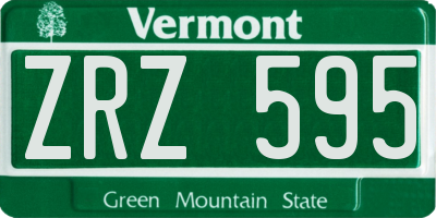 VT license plate ZRZ595