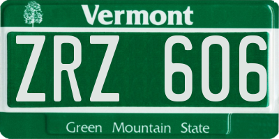 VT license plate ZRZ606