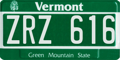 VT license plate ZRZ616