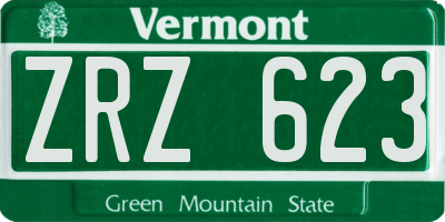 VT license plate ZRZ623