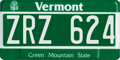 VT license plate ZRZ624