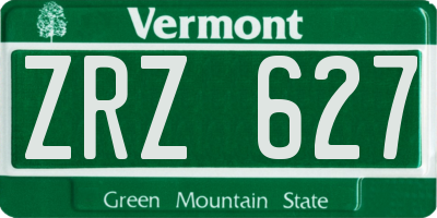 VT license plate ZRZ627