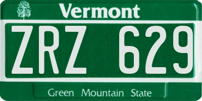 VT license plate ZRZ629