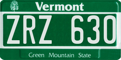 VT license plate ZRZ630