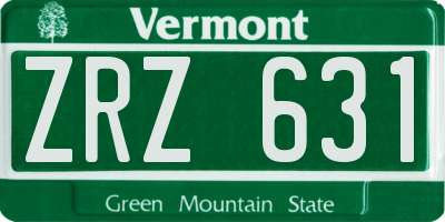 VT license plate ZRZ631