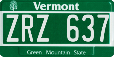 VT license plate ZRZ637