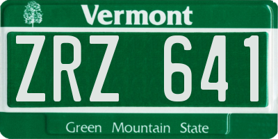 VT license plate ZRZ641