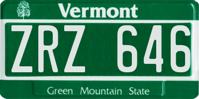 VT license plate ZRZ646