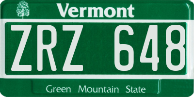 VT license plate ZRZ648