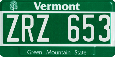 VT license plate ZRZ653