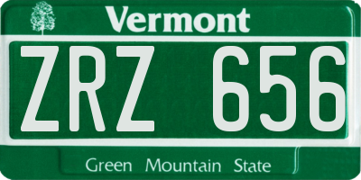 VT license plate ZRZ656