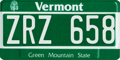 VT license plate ZRZ658