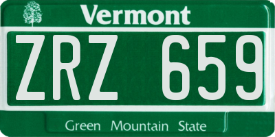 VT license plate ZRZ659
