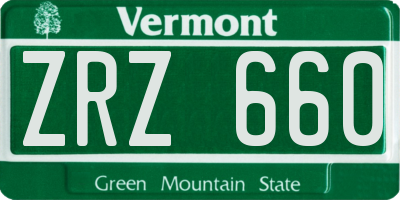 VT license plate ZRZ660