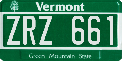 VT license plate ZRZ661