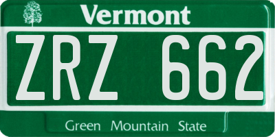 VT license plate ZRZ662