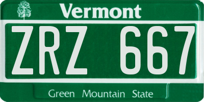 VT license plate ZRZ667