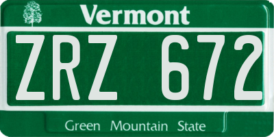 VT license plate ZRZ672