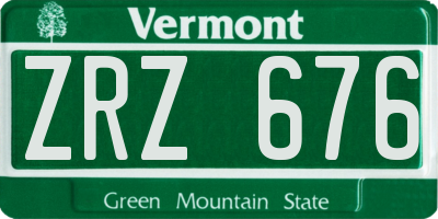 VT license plate ZRZ676