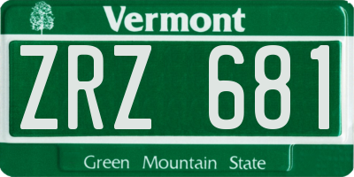 VT license plate ZRZ681