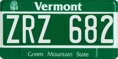 VT license plate ZRZ682