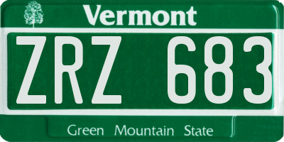 VT license plate ZRZ683