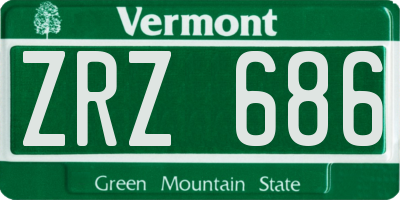 VT license plate ZRZ686