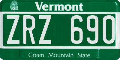 VT license plate ZRZ690
