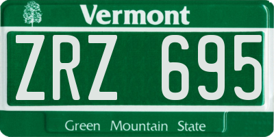 VT license plate ZRZ695