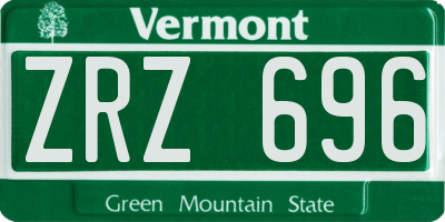 VT license plate ZRZ696