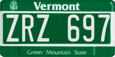 VT license plate ZRZ697
