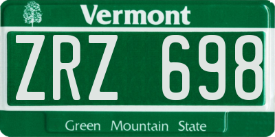 VT license plate ZRZ698