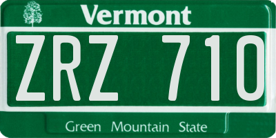 VT license plate ZRZ710
