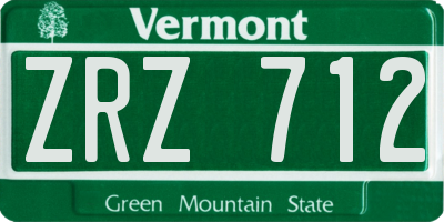 VT license plate ZRZ712