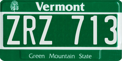 VT license plate ZRZ713
