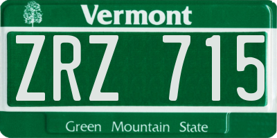 VT license plate ZRZ715