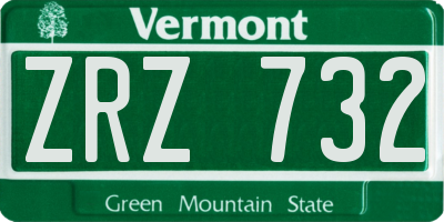 VT license plate ZRZ732
