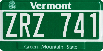 VT license plate ZRZ741