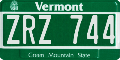 VT license plate ZRZ744