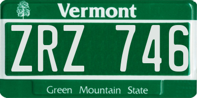 VT license plate ZRZ746