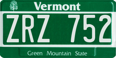 VT license plate ZRZ752