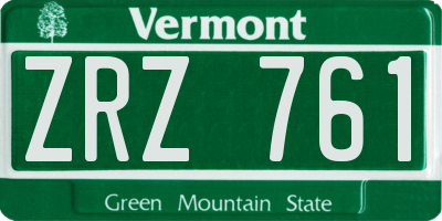 VT license plate ZRZ761